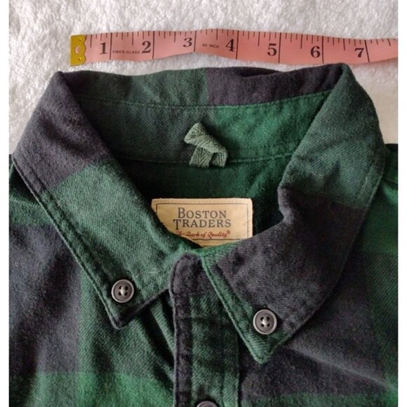 Boston Traders Men's Flannel Shirt Green XL Pre-Owned - Picture 4 of 11